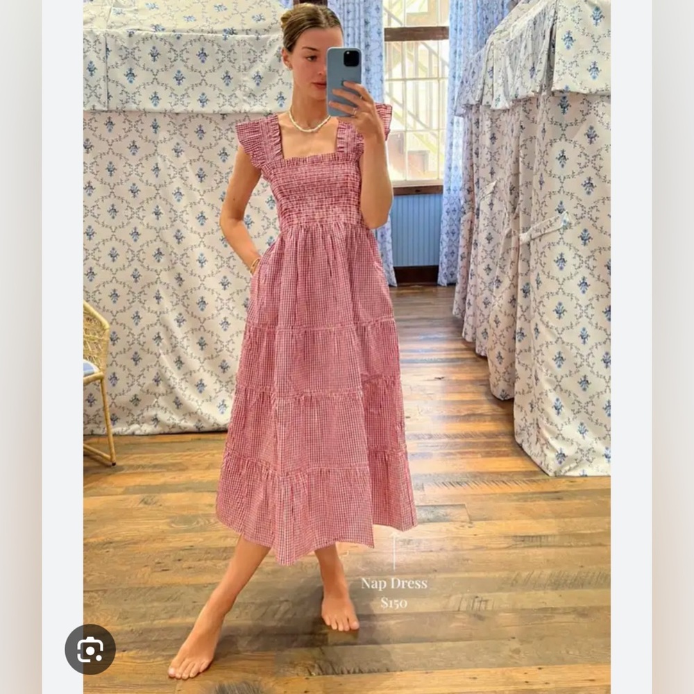 Hill House Home Ellie Nap Dress 2022 Nantucket Exclusive Red Gingham Size Small